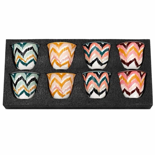Boho Wave セラミック ティーカップ 8 個 ギフト セット ティー エスプレッソ用