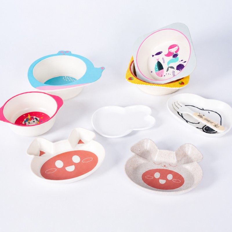 カスタム竹繊維キッズプレート漫画幼児食器