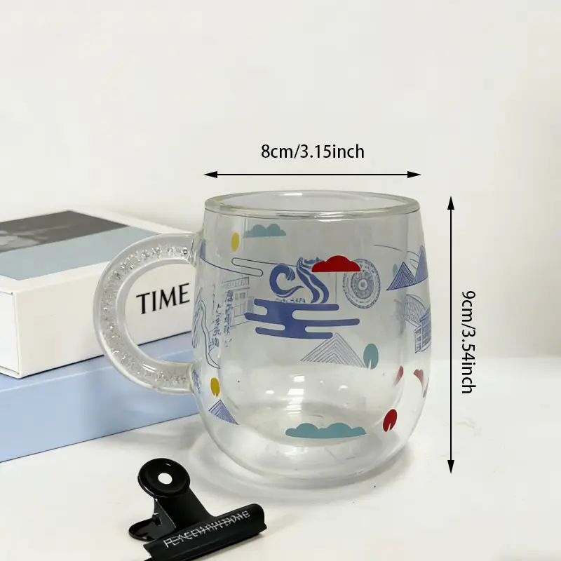 Custom Commemorative Double Wall Glass Mug