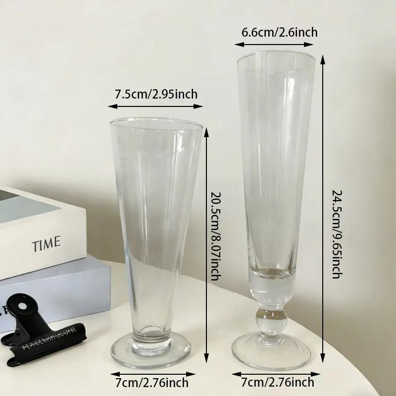 Dual Profile Conical Flute Glass
