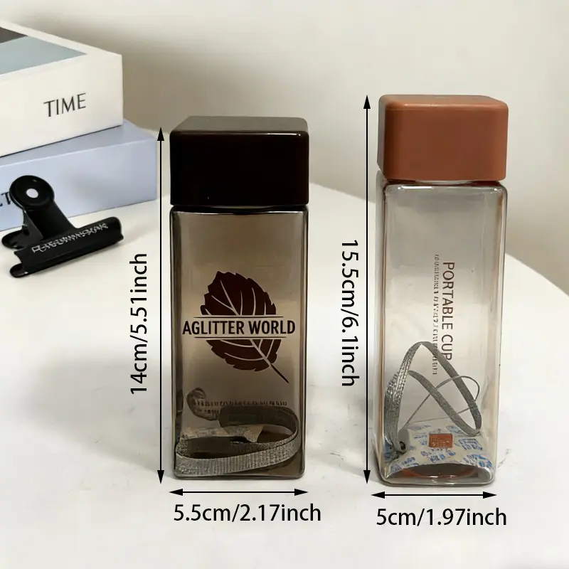 Square Portable Plastic Water Bottles