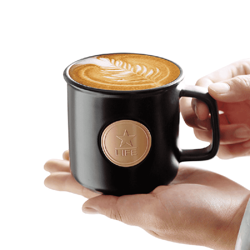 Star LIFE 蓋とスプーン付きセラミックコーヒーマグ